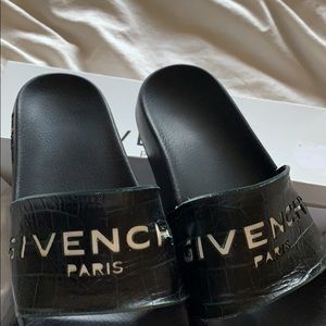 Givenchy embossed croc slides